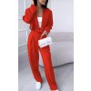 Souprava/komplet elegantní kalhoty dlouhé a sako dlouhý rukáv dámská (S/M ONE SIZE) ITALSKÁ MÓDA IMD23204/DU (Velikost S/M/L, Barva Černá)