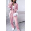 Souprava/komplet elegantní kalhoty dlouhé a sako dlouhý rukáv dámská (S/M ONE SIZE) ITALSKÁ MÓDA IMD23204/DU