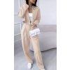 Souprava/komplet elegantní kalhoty dlouhé a sako dlouhý rukáv dámská (S/M ONE SIZE) ITALSKÁ MÓDA IMD23204/DU (Velikost S/M/L, Barva Černá)