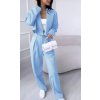 Souprava/komplet elegantní kalhoty dlouhé a sako dlouhý rukáv dámská (S/M ONE SIZE) ITALSKÁ MÓDA IMD23204/DU