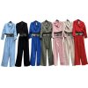 Souprava/komplet elegantní kalhoty dlouhé a sako dlouhý rukáv dámská (S/M ONE SIZE) ITALSKÁ MÓDA IMD23204/DU (Velikost S/M/L, Barva Černá)