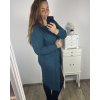 Cardigan dlouhý dlouhý rukáv dámský nadrozměr (2XL/3XL ONE SIZE) ITALSKÁ MÓDA IM423VIOLETTA/DU (Velikost 2XL/3XL, Barva modrá petrolejová)
