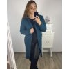Cardigan dlouhý dlouhý rukáv dámský nadrozměr (2XL/3XL ONE SIZE) ITALSKÁ MÓDA IM423VIOLETTA/DU (Velikost 2XL/3XL, Barva modrá petrolejová)