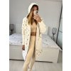 Kabát alpaka s kapucí dlouhý rukáv dámský (S/M/L ONE SIZE) ITALSKÁ MÓDA IMWAK233906/DU