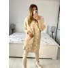 Kabát alpaka s kapucí dlouhý rukáv dámský (S/M/L ONE SIZE) ITALSKÁ MÓDA IMWAK233906/DU (Velikost S/M/L, Barva béžová)