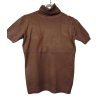 Tričko úpletové s rolákem krátký rukáv dámské (S/M ONE SIZE) ITALSKÁ MÓDA IMWCJ23023/DU (Velikost S/M/L, Barva béžová)