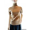 Tričko úpletové s rolákem krátký rukáv dámské (S/M ONE SIZE) ITALSKÁ MÓDA IMWCJ23023/DU (Velikost S/M/L, Barva béžová)