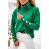 Svetr úpletový s rolákem oversize dlouhý rukáv dámský (S/M ONE SIZE) ITALSKÁ MÓDA IMWCJ23001/DU