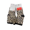 Veselé ponožky leopardí dětské dívčí (29-31,  32-34) POLSKÁ MODA DPP21473 (Velikost 29-31, Barva hnědá leopard)