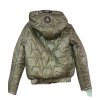 Bunda podzimní  s kapucí dámská (XS-XL) POLSKÁ MóDA PMWC23B8219-11 (Velikost XS, Barva zelená khaki)