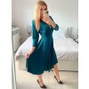 Šaty elegantní dlouhý rukáv dámská (S/M ONE SIZE) ITALSKÁ MÓDA IMM23M6062/DU (Velikost S/M/L, Barva béžová)