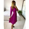 Šaty elegantní dlouhý rukáv dámská (S/M ONE SIZE) ITALSKÁ MÓDA IMM23M6062/DU (Velikost S/M/L, Barva béžová)
