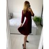 Šaty elegantní dlouhý rukáv dámská (S/M ONE SIZE) ITALSKÁ MÓDA IMM23M6062/DU (Velikost S/M/L, Barva béžová)