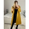 Kabát flaušový dlouhý dámský (S-XL) ITALSKÁ MÓDA IMD22901-1/DU (Velikost XL, Barva žlutá hořčicová)