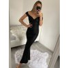 Šaty extra dlouhé elegantní společenské třpytivé carmen dámské (S/M ONE SIZE) ITALSKÁ MÓDA IMM22FUZZY/DU