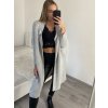 Cardigan pletený dámský nadrozměr (S/M/L/XL/2XL ONE SIZE) ITALSKÁ MÓDA IMD23568/DU (Velikost XL/2XL, Barva béžová)