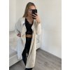 Cardigan pletený dámský nadrozměr (S/M/L/XL/2XL ONE SIZE) ITALSKÁ MÓDA IMD23568/DU (Velikost XL/2XL, Barva béžová)