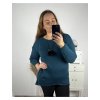 Svetr prodloužený s přívěskem dlouhý rukáv dámský nadrozměr (3XL/4XL ONE SIZE) ITALSKÁ MÓDA IM323NECK/DU