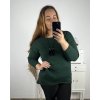 Svetr prodloužený s přívěskem dlouhý rukáv dámský nadrozměr (3XL/4XL ONE SIZE) ITALSKÁ MÓDA IM323NECK/DU