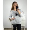 Svetr prodloužený s přívěskem dlouhý rukáv dámský nadrozměr (3XL/4XL ONE SIZE) ITALSKÁ MÓDA IM323NECK/DU (Velikost 3XL/4XL, Barva modrá petrolejová)
