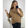 Svetr s dlouhým rukávy dámský nadrozměr (4XL/5XL ONE SIZE) ITALSKÁ MÓDA IMS23LEXI/DU (Velikost 4XL/5XL, Barva béžová)