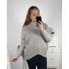 Svetr s dlouhým rukávy dámský nadrozměr (4XL/5XL ONE SIZE) ITALSKÁ MÓDA IMS23LEXI/DU (Velikost 4XL/5XL, Barva béžová)