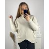 Svetr s dlouhým rukávy dámský nadrozměr (4XL/5XL ONE SIZE) ITALSKÁ MÓDA IMS23LEXI/DU (Velikost 4XL/5XL, Barva béžová)