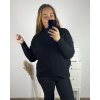 Svetr s dlouhým rukávy dámský nadrozměr (4XL/5XL ONE SIZE) ITALSKÁ MÓDA IMS23LEXI/DU (Velikost 4XL/5XL, Barva béžová)