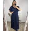 Šaty dlouhé elegantní společenské krátký rukáv dámské nadrozměr (2XL/3XL ONE SIZE) ITALSKá MóDA IM423ISABELA/DU (Velikost 2XL/3XL, Barva Černá)
