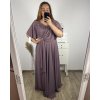 Šaty dlouhé elegantní společenské krátký rukáv dámské nadrozměr (2XL/3XL ONE SIZE) ITALSKá MóDA IM423ISABELA/DU (Velikost 2XL/3XL, Barva Černá)