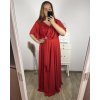 Šaty dlouhé elegantní společenské krátký rukáv dámské nadrozměr (2XL/3XL ONE SIZE) ITALSKá MóDA IM423ISABELA/DU (Velikost 2XL/3XL, Barva Černá)