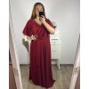 Šaty dlouhé elegantní společenské krátký rukáv dámské nadrozměr (2XL/3XL ONE SIZE) ITALSKá MóDA IM423ISABELA/DU (Velikost 2XL/3XL, Barva Černá)