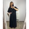 Šaty dlouhé elegantní společenské krátký rukáv dámské nadrozměr (2XL/3XL ONE SIZE) ITALSKá MóDA IM423ISABELA/DU (Velikost 2XL/3XL, Barva Černá)