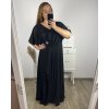 Šaty dlouhé elegantní společenské krátký rukáv dámské nadrozměr (2XL/3XL ONE SIZE) ITALSKá MóDA IM423ISABELA/DU (Velikost 2XL/3XL, Barva Černá)