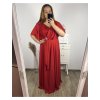 Šaty dlouhé elegantní společenské krátký rukáv dámské nadrozměr (2XL/3XL ONE SIZE) ITALSKá MóDA IM423ISABELA/DU (Velikost 2XL/3XL, Barva Černá)