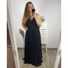 Šaty dlouhé elegantní společenské krátký rukáv dámské  (M/L ONE SIZE) ITALSKá MóDA IM423MARIALA/DU