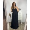 Šaty dlouhé elegantní společenské krátký rukáv dámské  (M/L ONE SIZE) ITALSKá MóDA IM423MARIALA/DU