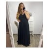 Šaty dlouhé elegantní společenské krátký rukáv dámské  (M/L ONE SIZE) ITALSKá MóDA IM423MARIALA/DU