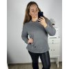 Mikina oversize teplá s kapucí dlouhý rukáv dámská nadrozměr (3XL/4XL ONE SIZE) ITALSKÁ MÓDA IM423FESHION/DU (Velikost 3XL/4XL, Barva šedá)
