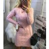 Šaty teplé pletené dlouhý rukáv dámské (S/M ONE SIZE) ITALSKÁ MÓDA IMWBL23011/DUR