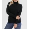 Svetr pletený tenký rolák dlouhý rukáv dámský (L/XL ONE SIZE) EVELIN ITALSKÁ MÓDA IMD23737 (Velikost L/XL, Barva Černá)