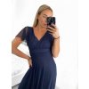 Šaty společenské elegantní krátký rukáv dámské (L/XL ONE SIZE) ITALSKÁ MÓDA IMS233589XL/DU