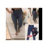 Kalhoty skinny s vysokým pasem dlouhé dámské (26-32) M.SARA MA620S2085G-1/DR (Velikost 26, Barva šedá tmavá)