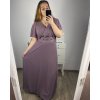 Šaty dlouhé elegantní společenské krátký rukáv dámské nadrozměr (L/XL/2XL ONE SIZE) ITALSKá MóDA IM423BRENDA/DR