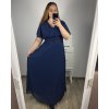 Šaty dlouhé elegantní společenské krátký rukáv dámské nadrozměr (L/XL/2XL ONE SIZE) ITALSKá MóDA IM423BRENDA/DR