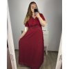 Šaty dlouhé elegantní společenské krátký rukáv dámské nadrozměr (L/XL/2XL ONE SIZE) ITALSKá MóDA IM423BRENDA/DR