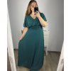 Šaty dlouhé elegantní společenské krátký rukáv dámské nadrozměr (L/XL/2XL ONE SIZE) ITALSKá MóDA IM423BRENDA/DR