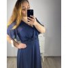 Šaty dlouhé elegantní společenské krátký rukáv dámské nadrozměr (L/XL/2XL ONE SIZE) ITALSKá MóDA IM423BRENDA/DR