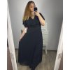 Šaty dlouhé elegantní společenské krátký rukáv dámské nadrozměr (L/XL/2XL ONE SIZE) ITALSKá MóDA IM423BRENDA/DR