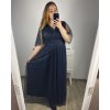 Šaty společenské elegantní dámské (L/XL ONE SIZE) ITALSKá MODA IMS23DIANA/DR (Velikost L/XL, Barva modrá královská)
